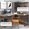 Costway 58''x 47'' L Shaped Corner Computer Desk Home Office Workstation Brown\Black